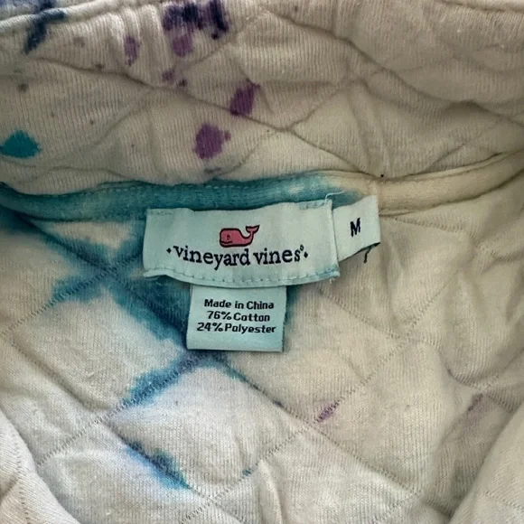 Vineyard Vines Purple and Blue Quilted Pullover tie dye half zip medium cute - Picture 2 of 7